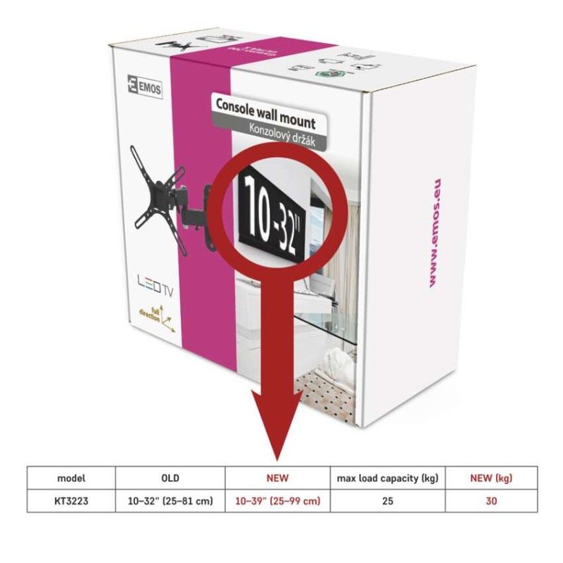 Konzolový držiak LED TV 10–39" (25–99 cm) 2
