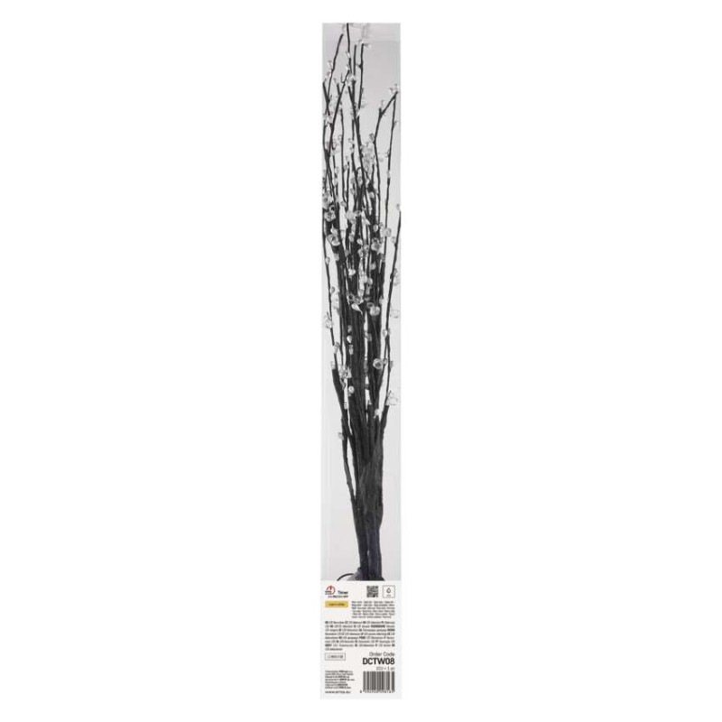 LED vetvička s perlami, 60 cm, 3x AA, vnútorná, teplá biela, časovač 7