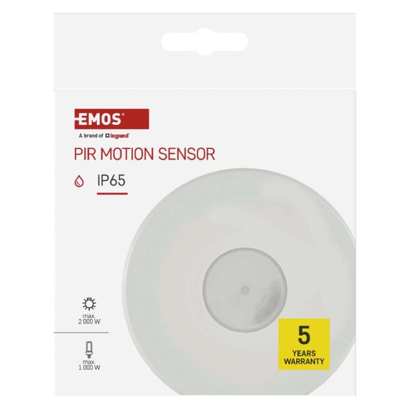 PIR senzor (pohybové čidlo) IP65 2000W, biela 6