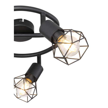 Stropné svietidlo, kov čierny, Ø230, V: 180, bez žiaroviek 3xE14, max. 40W 230V 7