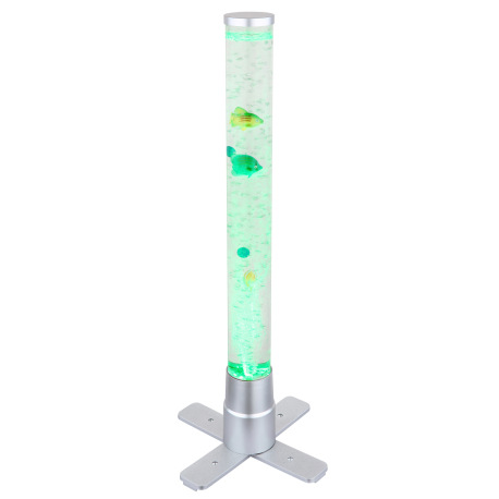 Stojanové svietidlo, plast sivý a priehľadný, čierny PVC kábel, s vypínačom na kábli, RGB zmena farb 5