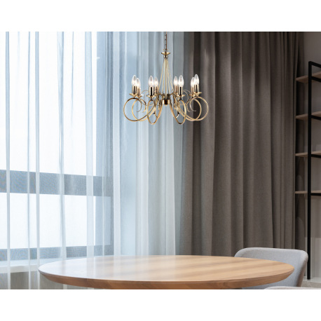 Závesné svietidlo, mosadz, Ø 550, V:1350 bez žiaroviek 8xE14, max. 40W 230V. 1