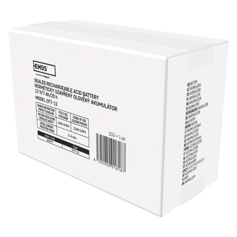 Bezúdržbový olovený akumulátor 12 V/7 Ah, faston 4,7 mm 7