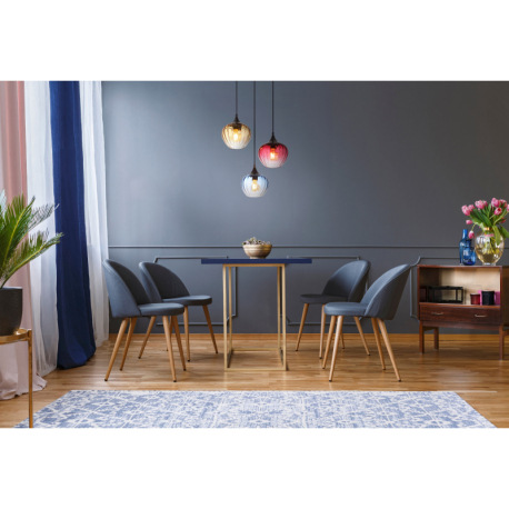 Závesné svietidlo, kov čierny matný, sklo modré/číre, sklo červené/číre, sklo jantárové/číre, kábel 8