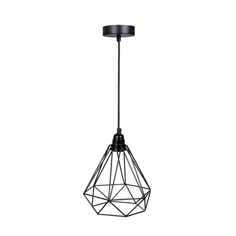 Závesné čierne kovové svietidlo 1 x E27 - ME0010 1