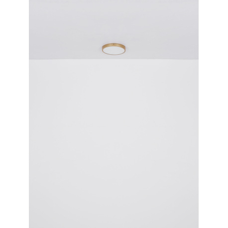 Stropné svietidlo kov mosadz matná farba, plast biely, DxŠxV: 350x350x30mm, LED 22W 230V, 2350lm zdr 15