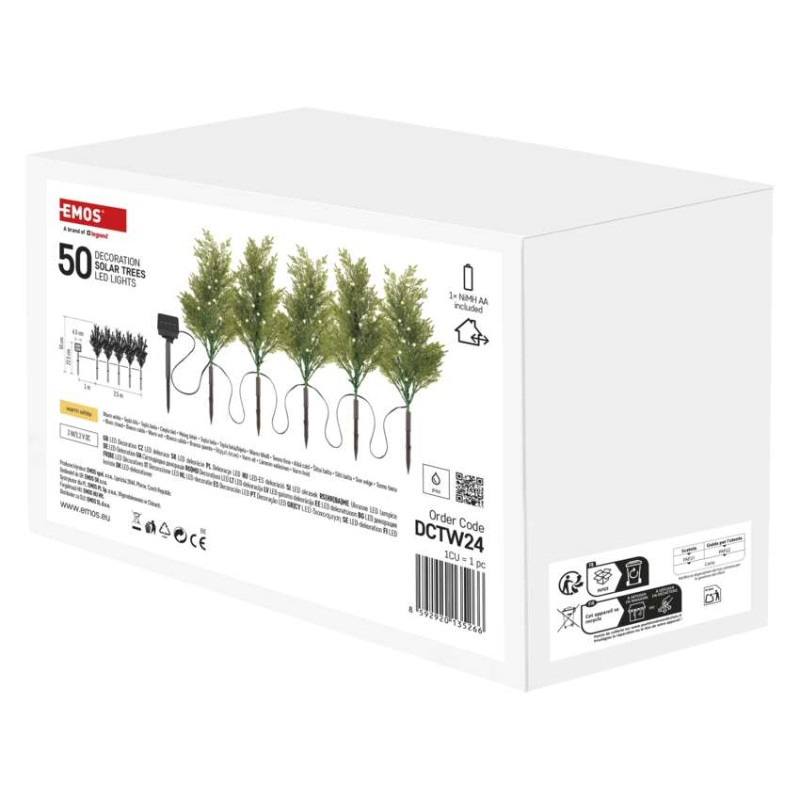 LED vetvičky so solárnym panelom, vonkajšie aj vnútorné, teplá biela 1