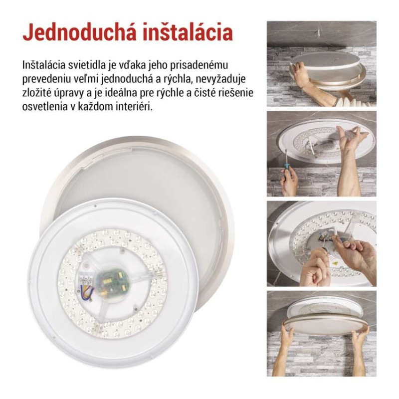 LED prisadené svietidlo SABI, kruhové 30W, stmiev.so zmenou CCT 3