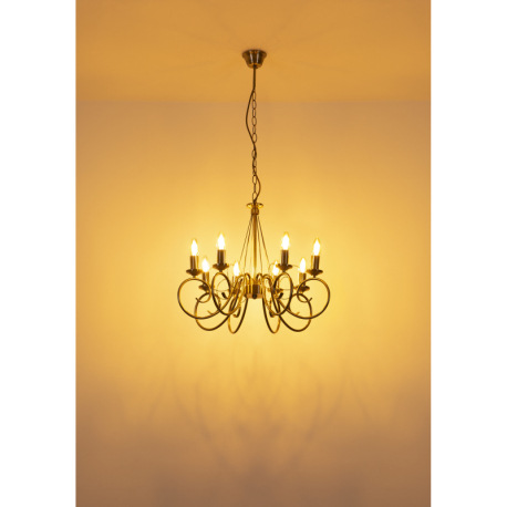 Závesné svietidlo, mosadz, Ø 550, V:1350 bez žiaroviek 8xE14, max. 40W 230V. 12