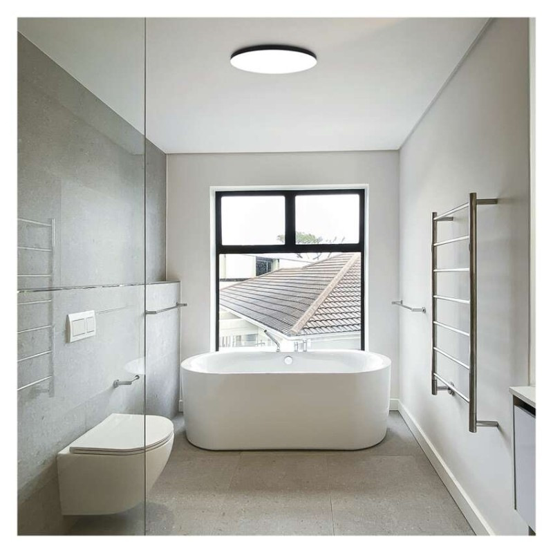 LED prisadené svietidlo DIONI kruhové, čierné,32W, CCT 3