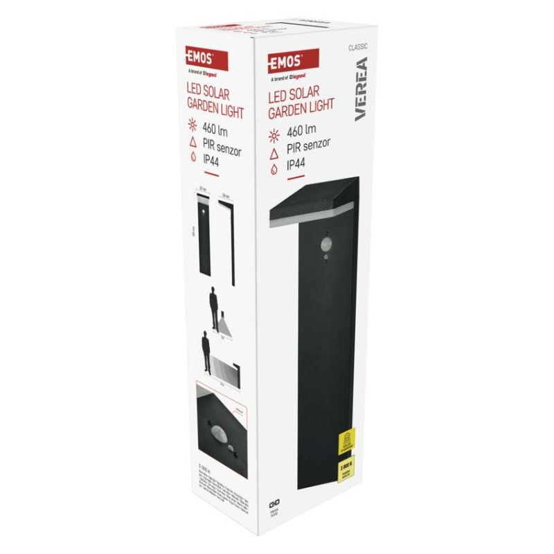 LED záhradné solárne stĺpikové svietidlo VEREA, senzor súmraku, 10,7 x 15,4 x 50 cm 14