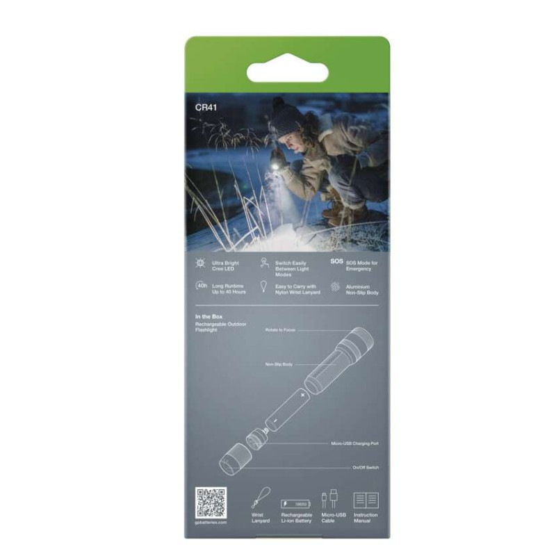 CREE LED nabíj. svietidlo GP CR41, 650 lm, 2600 mAh, fokus 5