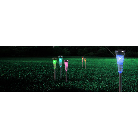 Solárne svietidlo, nerezová oceľ, plast priehľadný satinovaný, 5ks blister balenie, IP44, menič fari 10