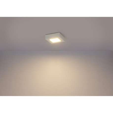 Stropné svietidlo, plast biely, plast opál, DxŠxV:122x122x35, vrátane 1xLED 6W 230V, 450lm, 3000K 6