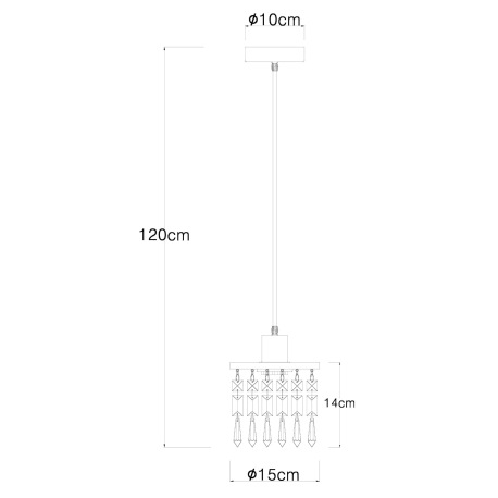 Závesné svietidlo, mosadz, drevo čierne, sklenené krištále, textilný kábel hnedý, nastaviteľná výška 16