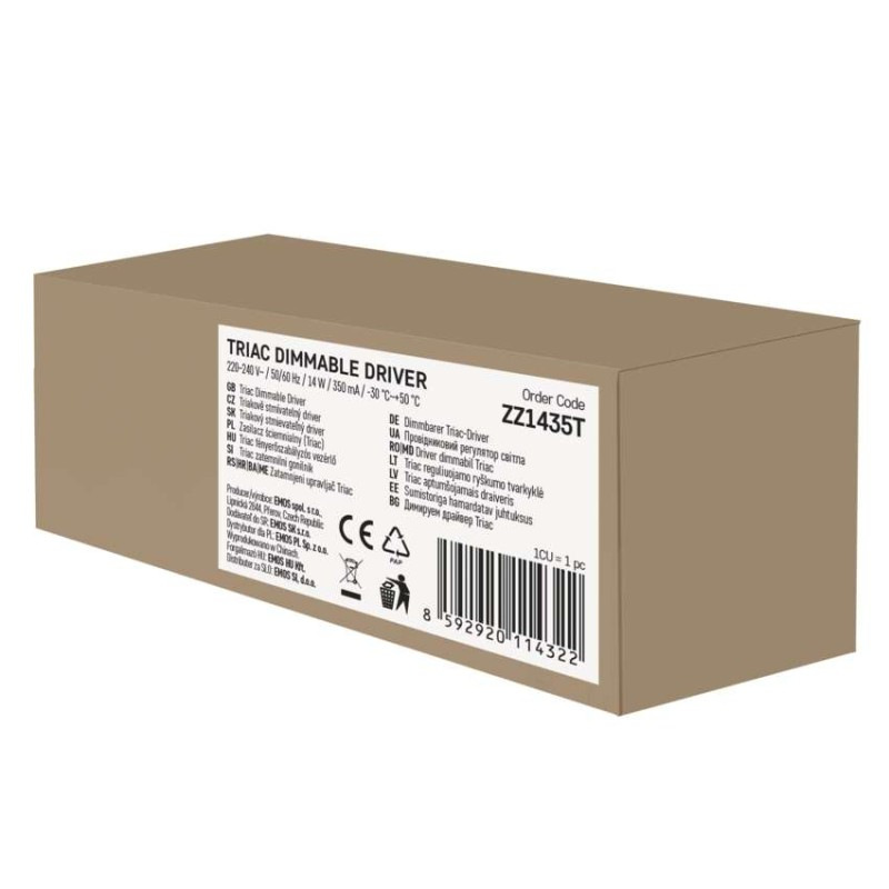 Triakový stmievateľný ovládač pre LED svietidlo 350mA 14W 3