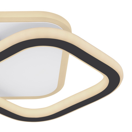 Stropné svietidlo, kov biely, kov čierny, akryl biely, horná časť otočná, DxŠxV:300x270x61, vrátane 13