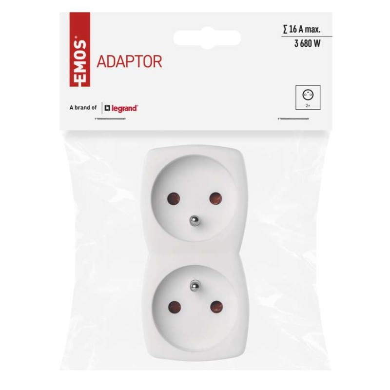 Rozbočovacia zásuvka 2×, biela 5