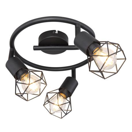 Stropné svietidlo, kov čierny, Ø230, V: 180, bez žiaroviek 3xE14, max. 40W 230V 12