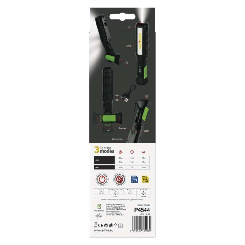 Nabíjacie prac. svietidlo COB LED+LED P4544, 800 lm, 2000 mAh 7