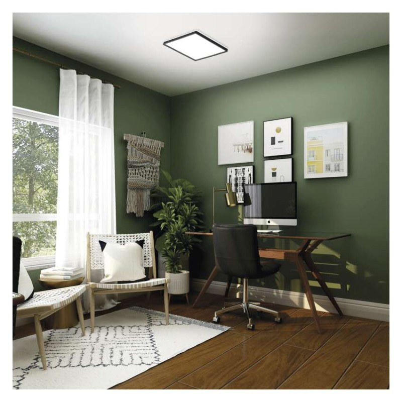 LED prisadené svietidlo FLORI štvorcový, čierné, 22W, neutrálna biela 8