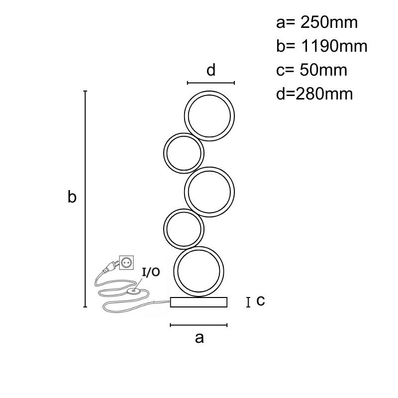 LED dizajnová stojaca lampa 85W - JF2309/BR 6