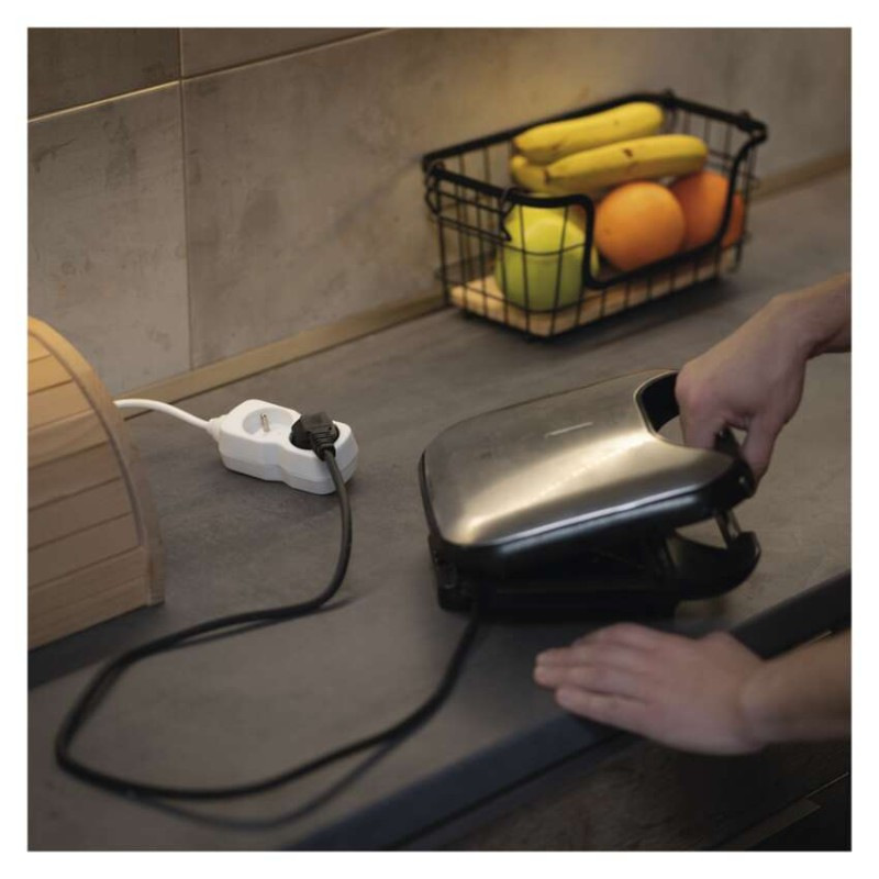 Predlžovací kábel 1,4 m / 2 zásuvka / biely / PVC / 1 mm2 4