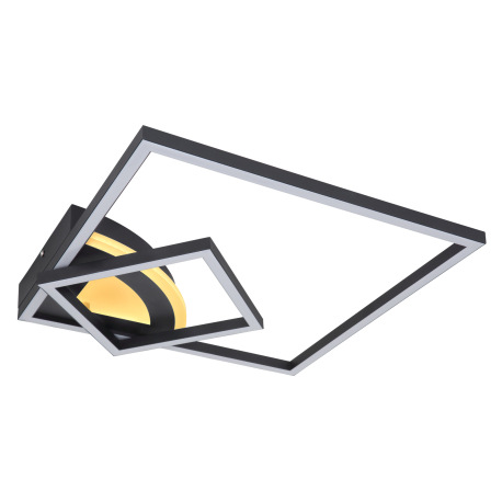 Stropné svietidlo, kov čierny, plast opál, akryl biely, 3 úrovne pomocou spínača na stene: vonkajšie 14