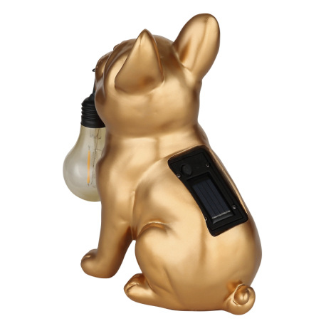 Solárne svietidlo, plast zlatý/čierny/jantár matný, vypínač, batéria súčasťou balenia AA 300mAh 1,2V 6