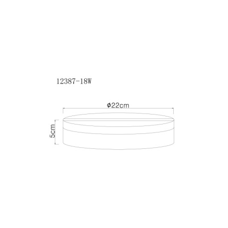 Stropné svietidlo, plast biely, ø: 220mm, V: 50mm, vrátane LED 12W 230V, zdroj 1430lm, výstup 850lm, 8