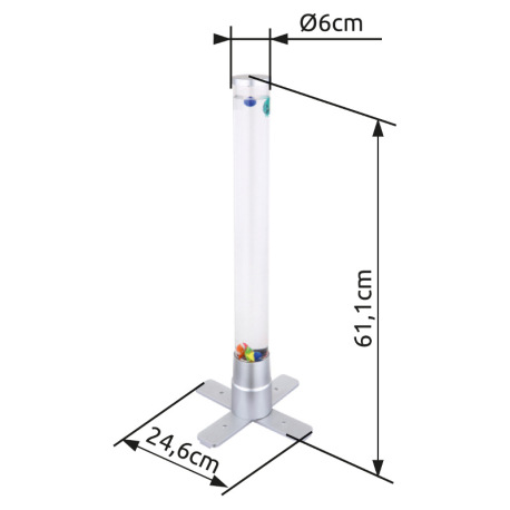 Stojanové svietidlo, plast sivý a priehľadný, čierny PVC kábel, s vypínačom na kábli, RGB zmena farb 14