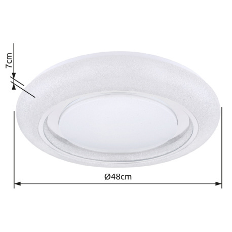 Stropné svietidlo, kov biely, akryl biely, chróm, kompatibilné s Google Assistant a Alexa, pamäťová 10