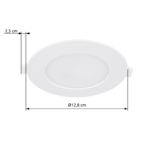 Podhľadové svietidlo, biely plast, biely PVC kábel, externý ovládač v balení, ø: 128mm, V: 25mm, výr 12