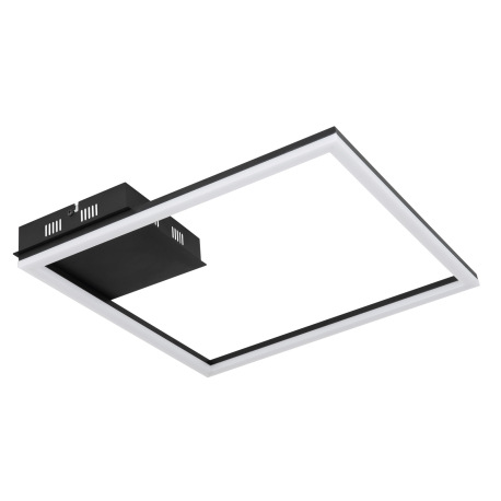 Stropné svietidlo, kov čierny, plast opál, DxŠxV:405x405x55mm, vrátane LED 18W 230V, 1950lm zdroj, 1 6