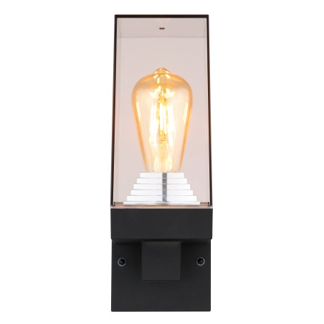 Vonkajšie svietidlo hliník, číry plast, IP44, ŠxV: 110x290mm, H: 140mm, bez žiarovky 1x E27 40W 230V 4