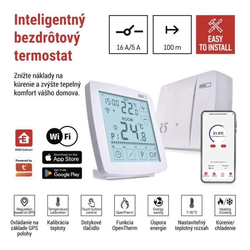 Izbový programovateľný bezdrôtový WiFi GoSmart termostat P56S11 1