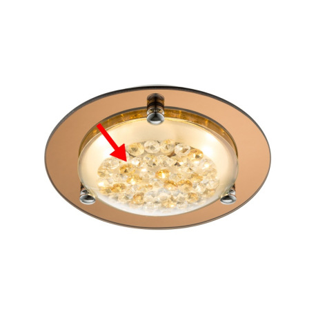 Náhradné sklo pre 48247, s krištáľmi, Ø15,3 cm