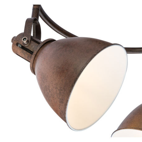 Stropné svietidlo, kov, imitácia hrdze, biela, Ø 610, V: 210, bez žiaroviek 3xE14, max. 40W 230V. 10