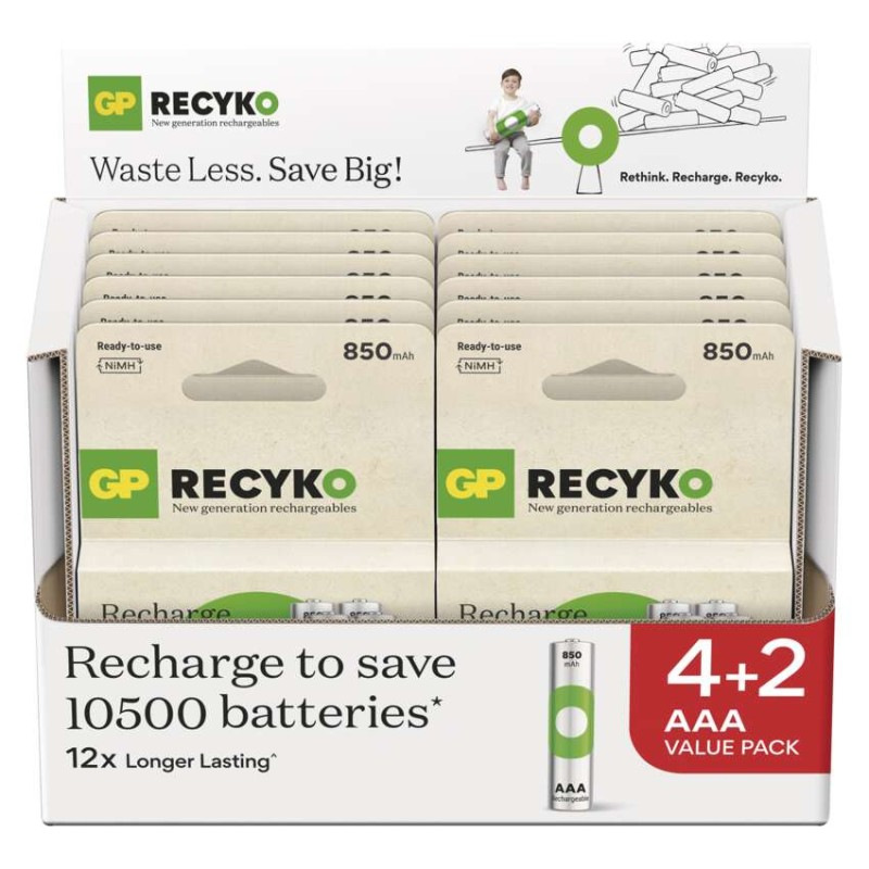 Nabíjacia batéria GP ReCyko 850 (AAA) 6 ks 3