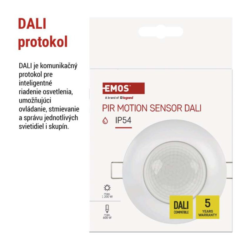 PIR senzor DALI (pohybové čidlo) IP54 biely 2