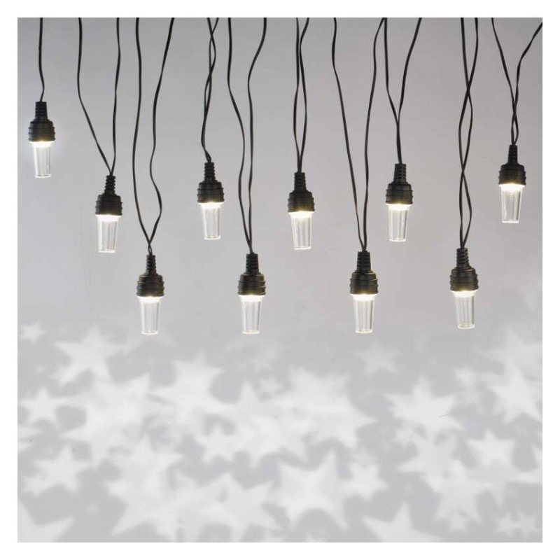 LED svetelná reťaz – 10x párty žiarovky číre, 4,5 m, vonkajšia aj vnútorná, studená biela 5