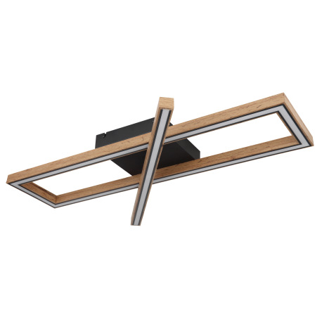 Stropné svietidlo kov čierny matný, MDF imitácia dreva, plast biely, niekoľko úrovní cez nástenný sp 2