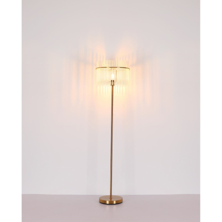 Stropné svietidlo, kov zlatá farba matná, čierna, sklenené tyče biele, priehľadné, ø: 320mm, V: 230m 13