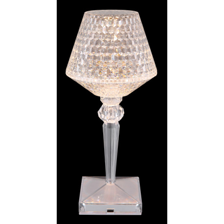 Nabíjateľná stolová lampa číry plast s krištáľovým efektom, dotykové zapnutie/vypnutie, stmievateľná 7