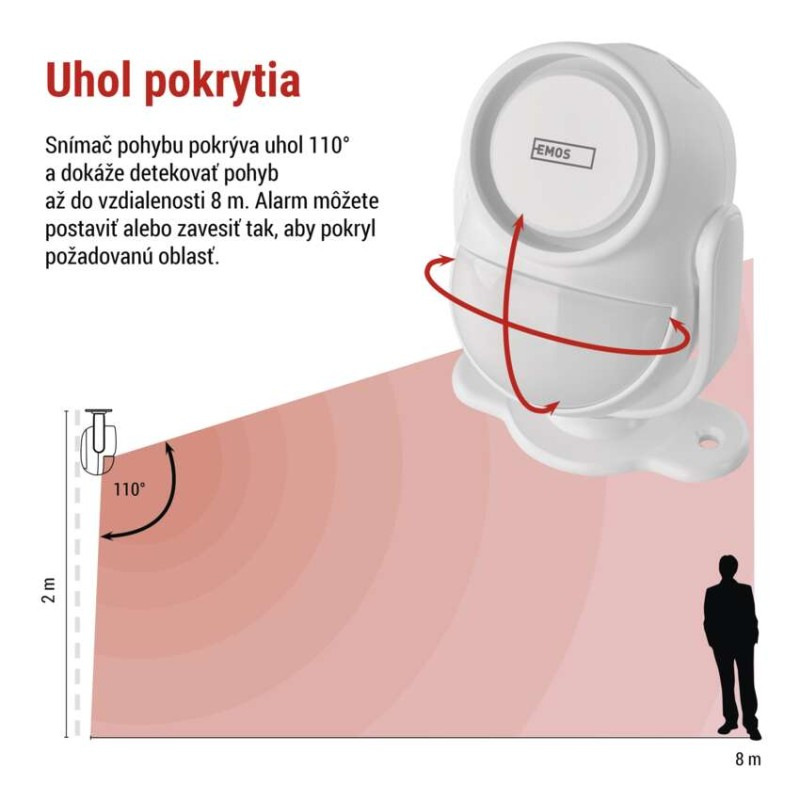 GoSmart alarm IP‑1256L GUARDIAN s pohybovým senzorom, 6× dverový/okený senzor, WiFi 2