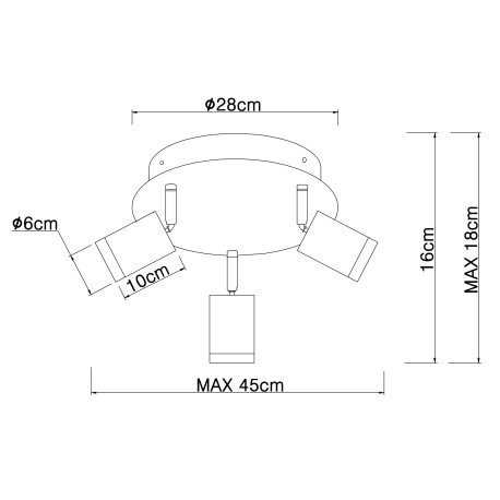Stropné svietidlo, kov čierny, nikel, drevo čierne, ø: 280mm, V:180mm, bez žiaroviek 3x E27, max. 60 12