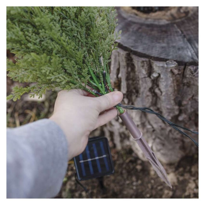 LED vetvičky so solárnym panelom, vonkajšie aj vnútorné, teplá biela 7
