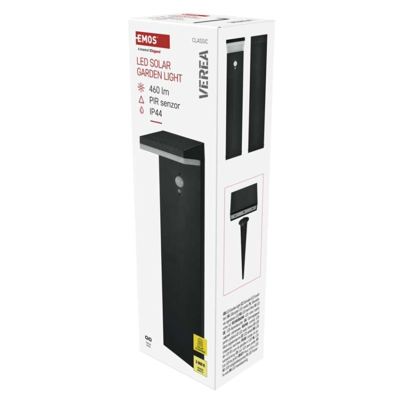 LED záhradné solárne stĺpikové svietidlo VEREA, senzor súmraku, 10,7 x 15,4 x 50 cm 7