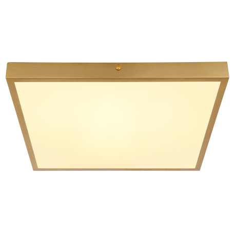 Stropné svietidlo kov mosadz matná farba, plast biely, DxŠxV: 350x350x30mm, LED 22W 230V, 2350lm zdr 11