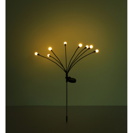 Solárne svietidlo, nerez, plast čierny, plast biely, vypínač, nastaviteľné, vrátane batérií AAA 300m 8